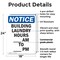 Signmission Building Laundry Hours _ Am, 18 in W x Rectangle, Plastic OS-2PACK-NS-P-1824-V-10389 - alternate 4